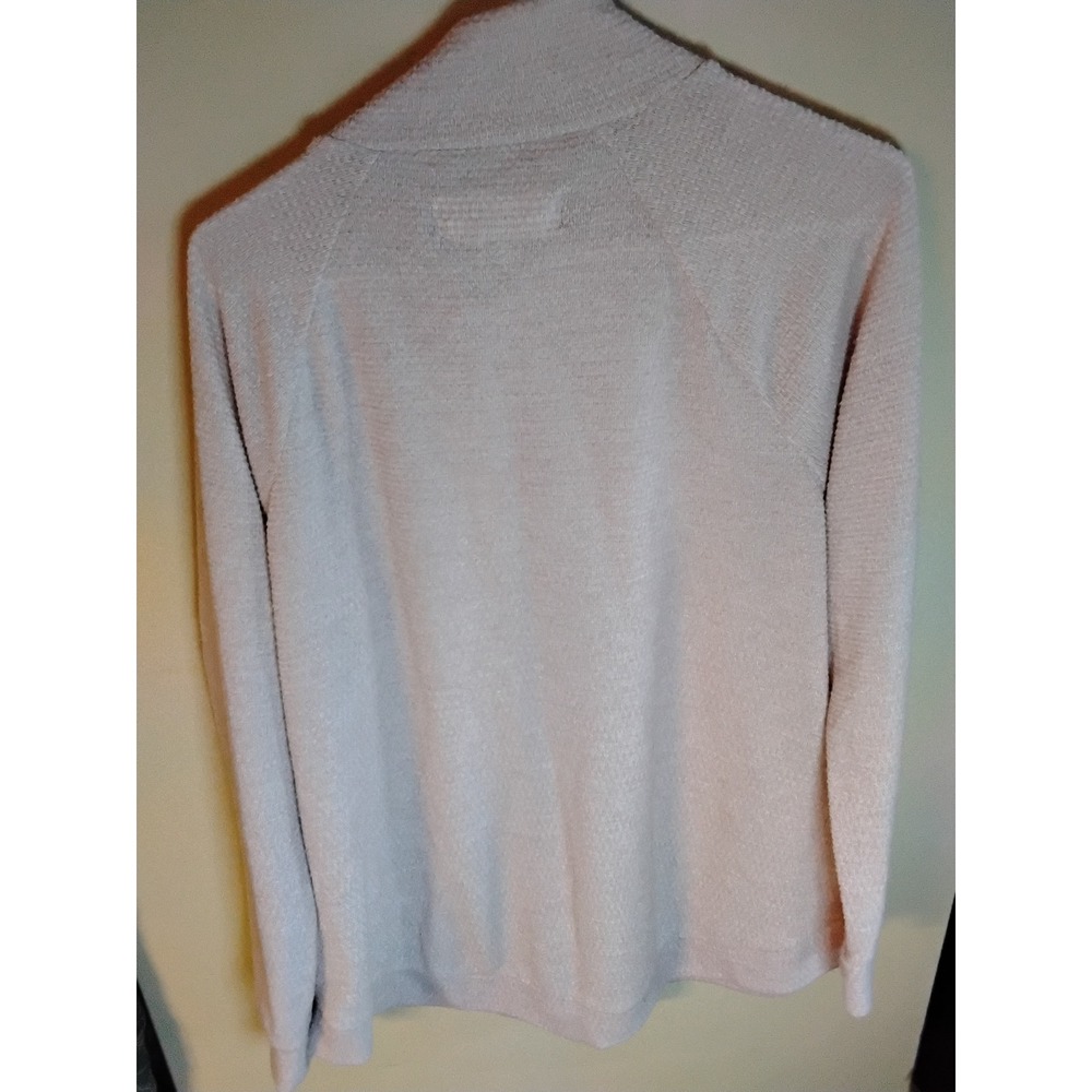 French Laundry Womens Pink Textured Knit Asymmetrical Button Mock Neck Top L - Picture 3 of 3